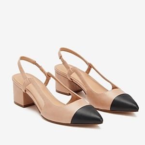 Toe Cap Slingback Block Heels